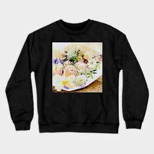 lovable flowers mixed with  roses(watercolors) Crewneck Sweatshirt